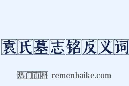袁氏墓志铭反义词是什么意思的图片